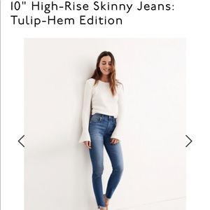 10" High-Rise Skinny Jeans: Tulip-Hem Edition.